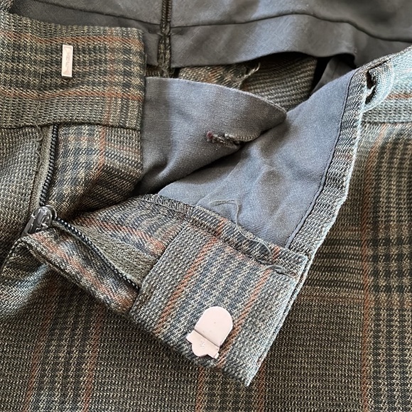 Vintage 60s BRENT Plaid Cuffed Trousers/Pants - Picture 7 of 8